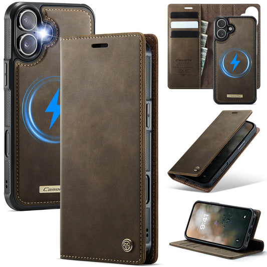 Retro Leather 2-in-1 MagSafe RFID Wallet Phone Case for iPhone 17