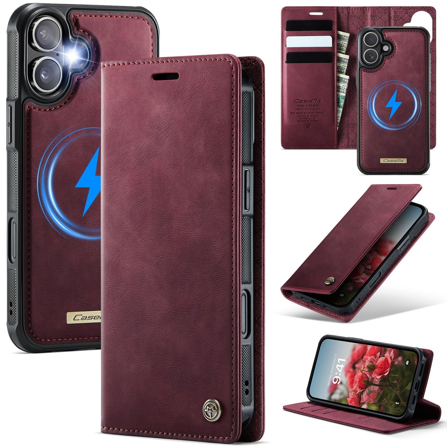 Retro Leather 2-in-1 MagSafe RFID Wallet Phone Case for iPhone 17