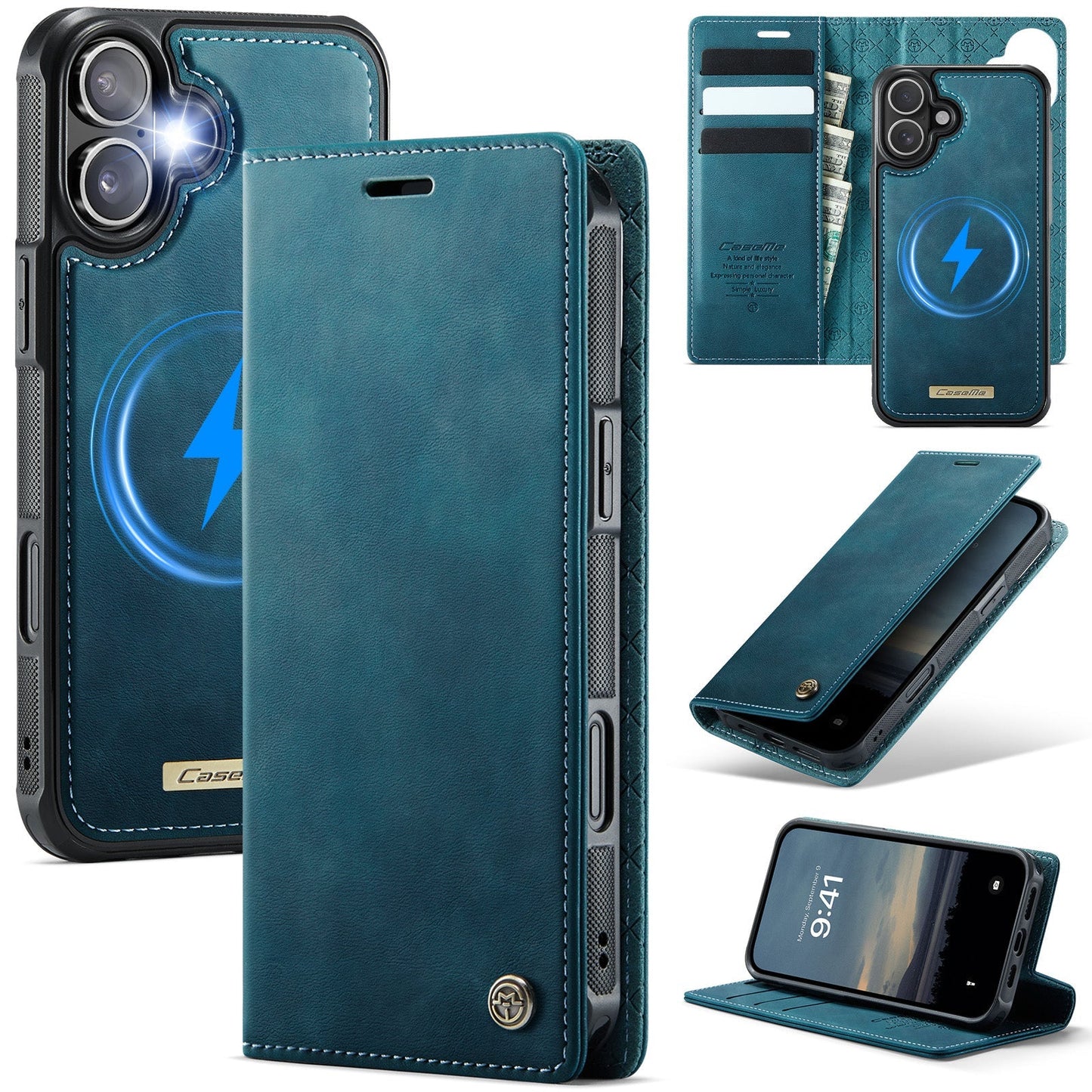 Retro Leather 2-in-1 MagSafe RFID Wallet Phone Case for iPhone 16