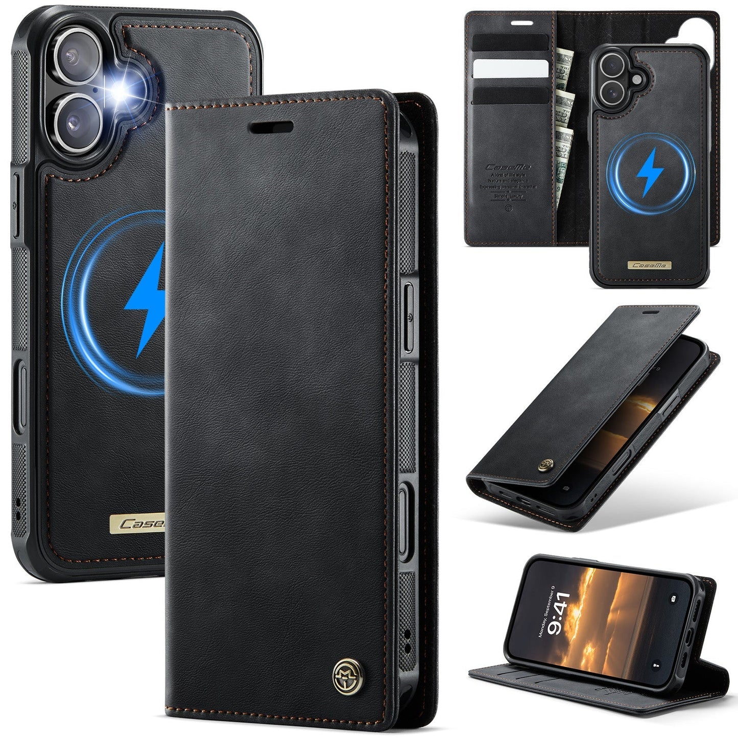 Retro Leather 2-in-1 MagSafe RFID Wallet Phone Case for iPhone 16 Plus