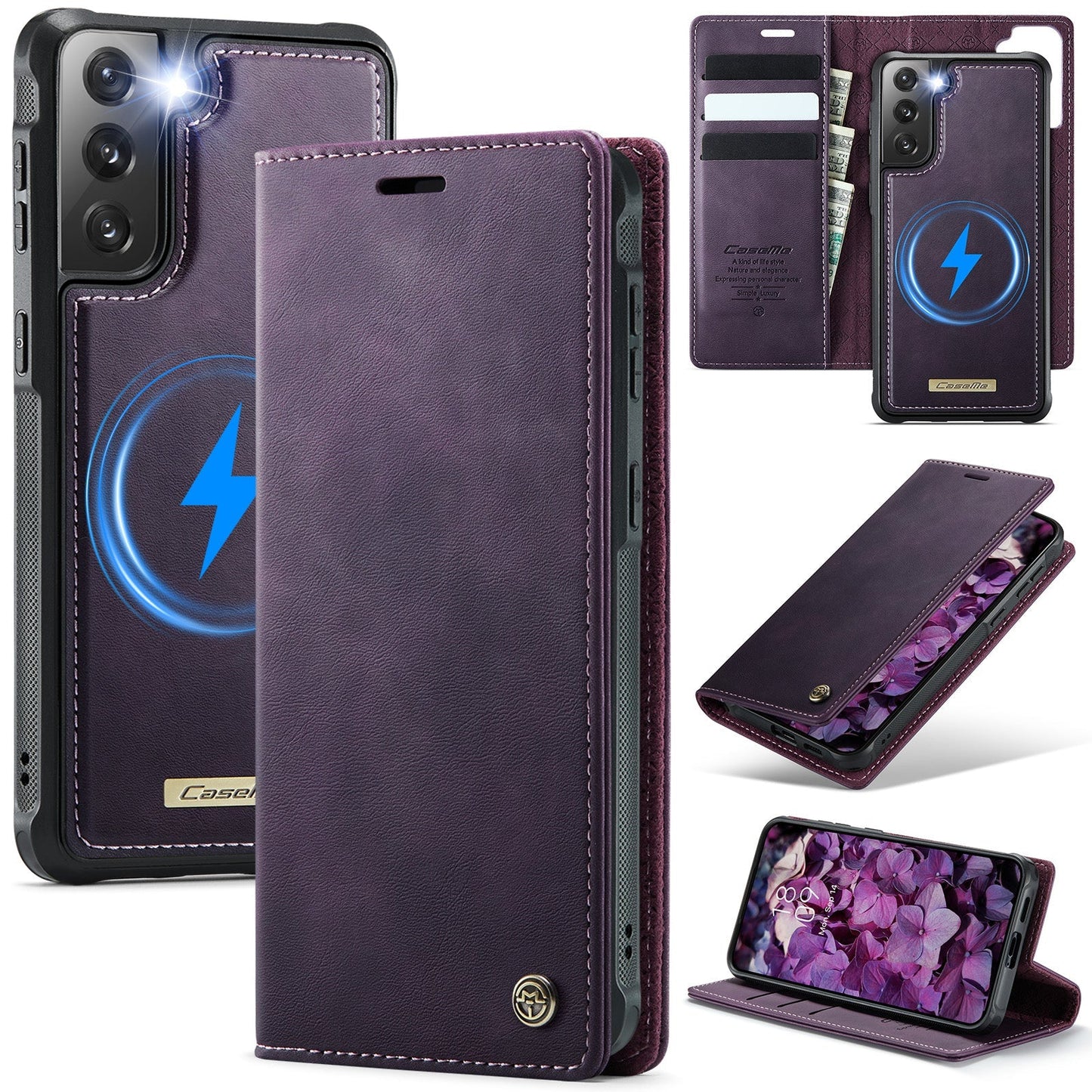 Retro Leather 2-in-1 MagSafe RFID Wallet Phone Case for Samsung Galaxy S21+