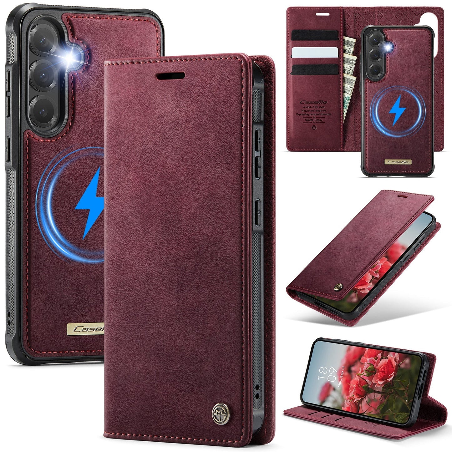 Retro Leather 2-in-1 MagSafe RFID Wallet Phone Case for Samsung Galaxy S24