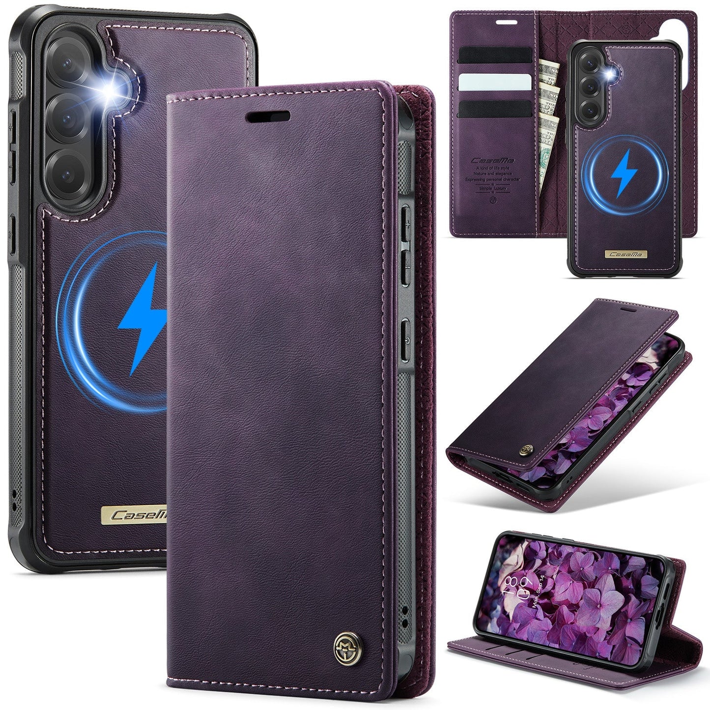 Retro Leather 2-in-1 MagSafe RFID Wallet Phone Case for Samsung Galaxy S25