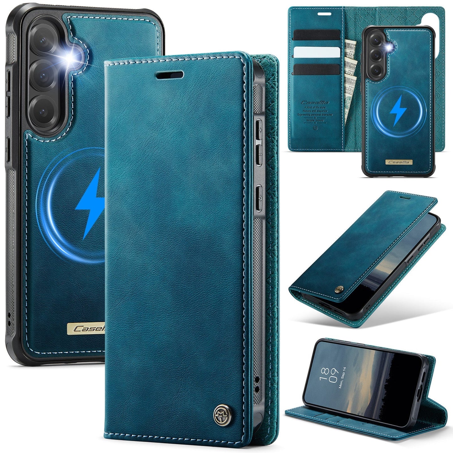 Retro Leather 2-in-1 MagSafe RFID Wallet Phone Case for Samsung Galaxy S24 FE