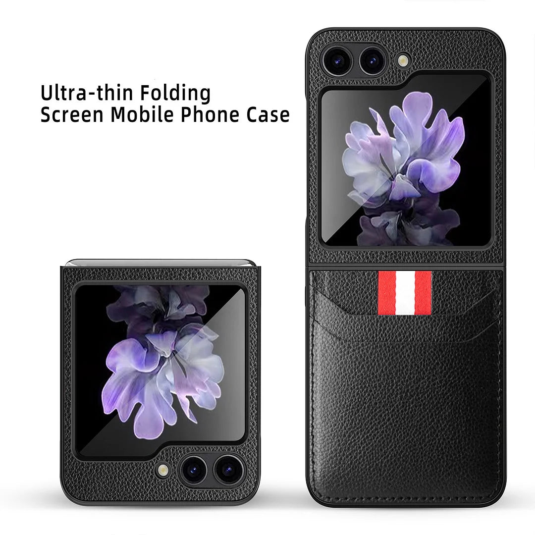 Card Slot Leather Phone Case for Samsung Galaxy Z Flip