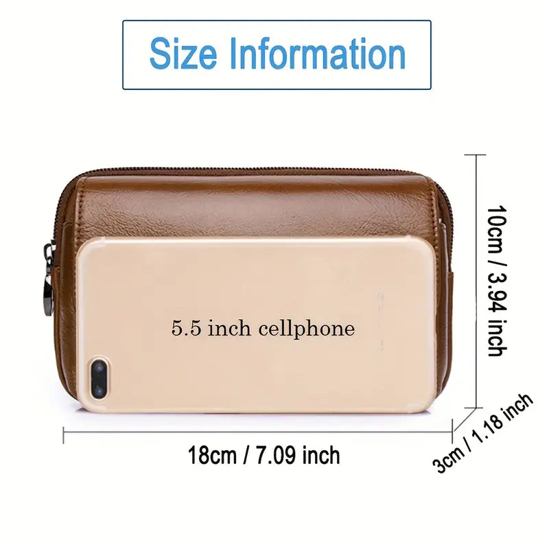 Leather Waist Bag for Cellphone