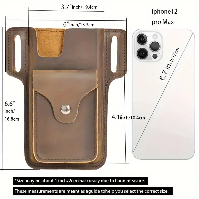 Vintage Leather Mobile Phone Waist Bag