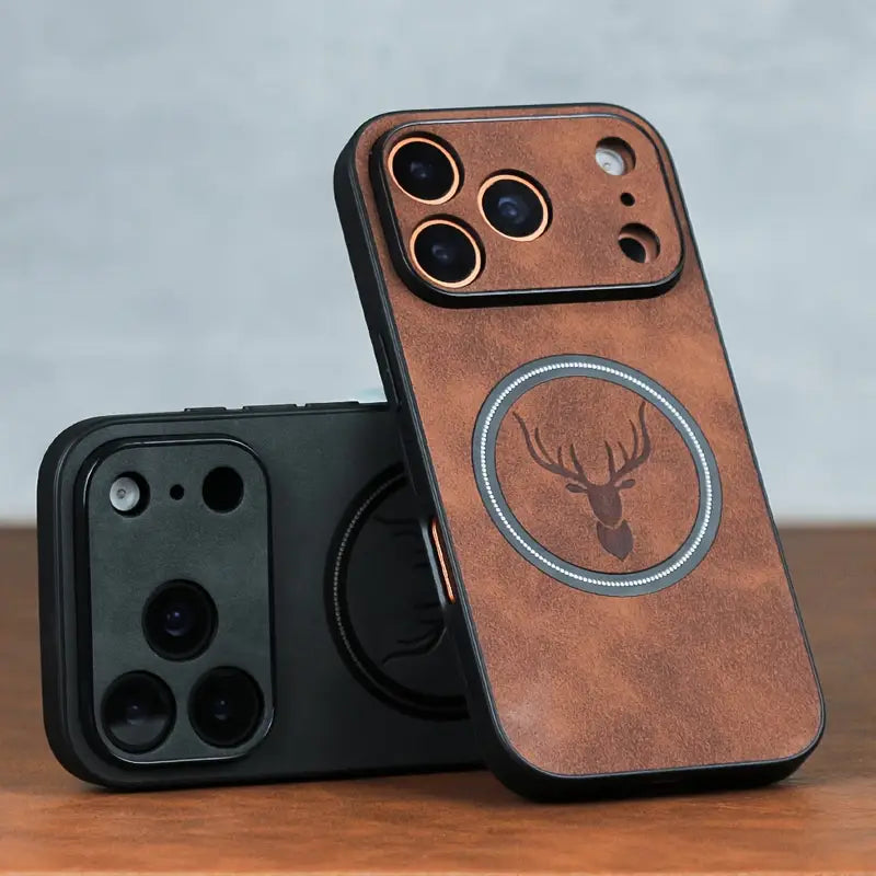 Luxury Retro Faux Sheepskin Leather Case for iPhone 17 | Shockproof, Magnetic Wireless Charging