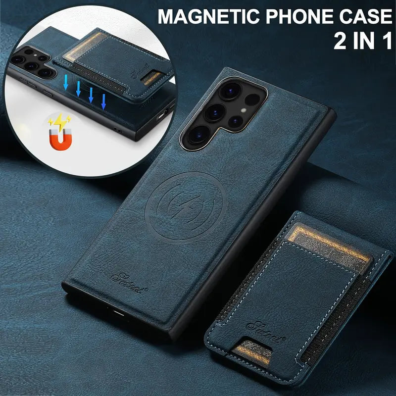 2-in-1 Magnetic Flip Wallet Phone Case for Samsung Galaxy