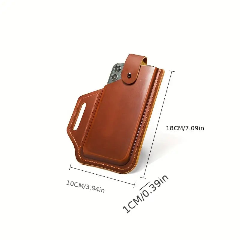 Ultra-thin Retro Leather Phone Waist Bag