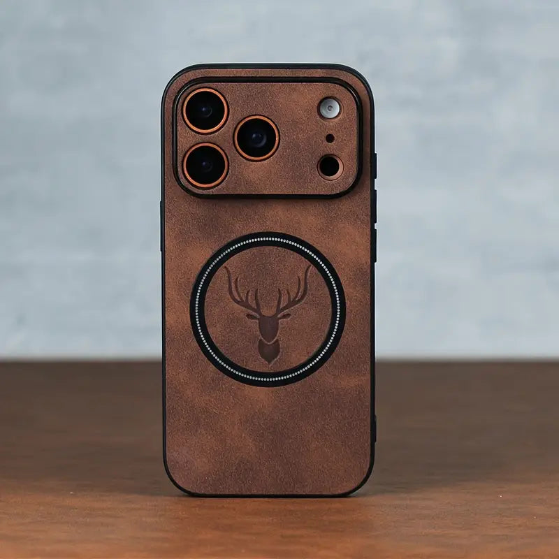 Luxury Retro Faux Sheepskin Leather Case for iPhone 17 | Shockproof, Magnetic Wireless Charging