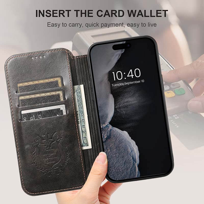 Leather Wallet MagSafe Phone Case for iPhone