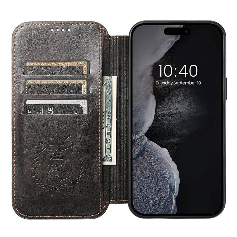 Leather Wallet MagSafe Phone Case for iPhone