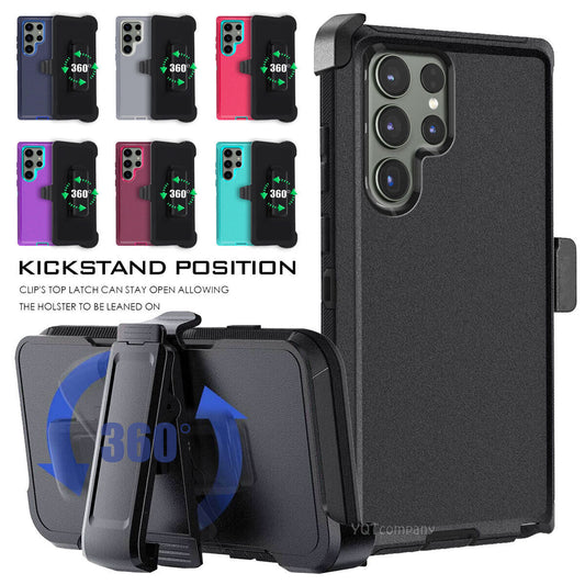 Hybrid Rugged Hard Phone Case + Belt Clip for Samsung Galaxy