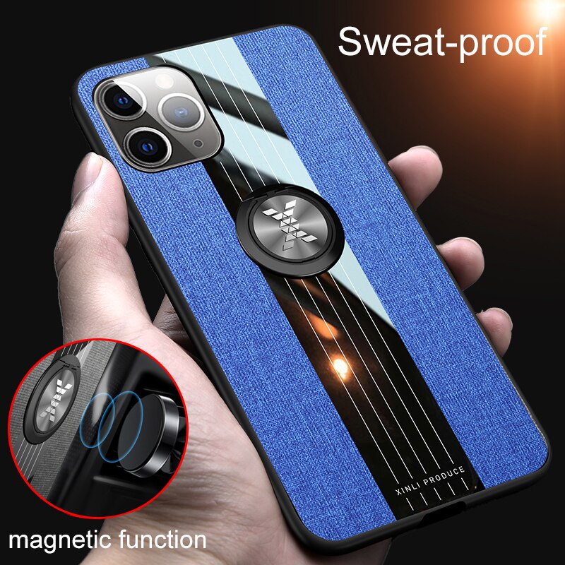 Funda de soporte de anillo magnético con marco de silicona suave para iphone