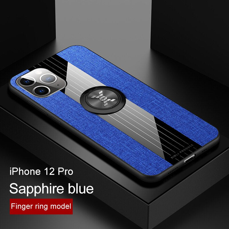 Funda de soporte de anillo magnético con marco de silicona suave para iphone