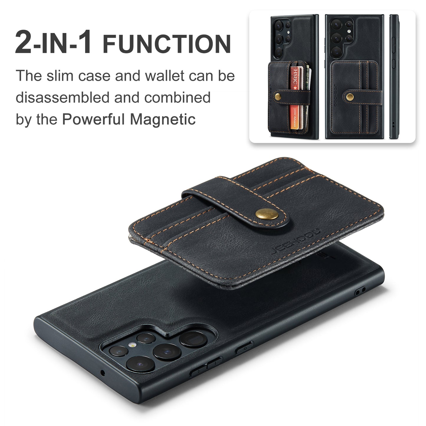 Magnetic RFID Wallet Phone Case For Samsung Galaxy