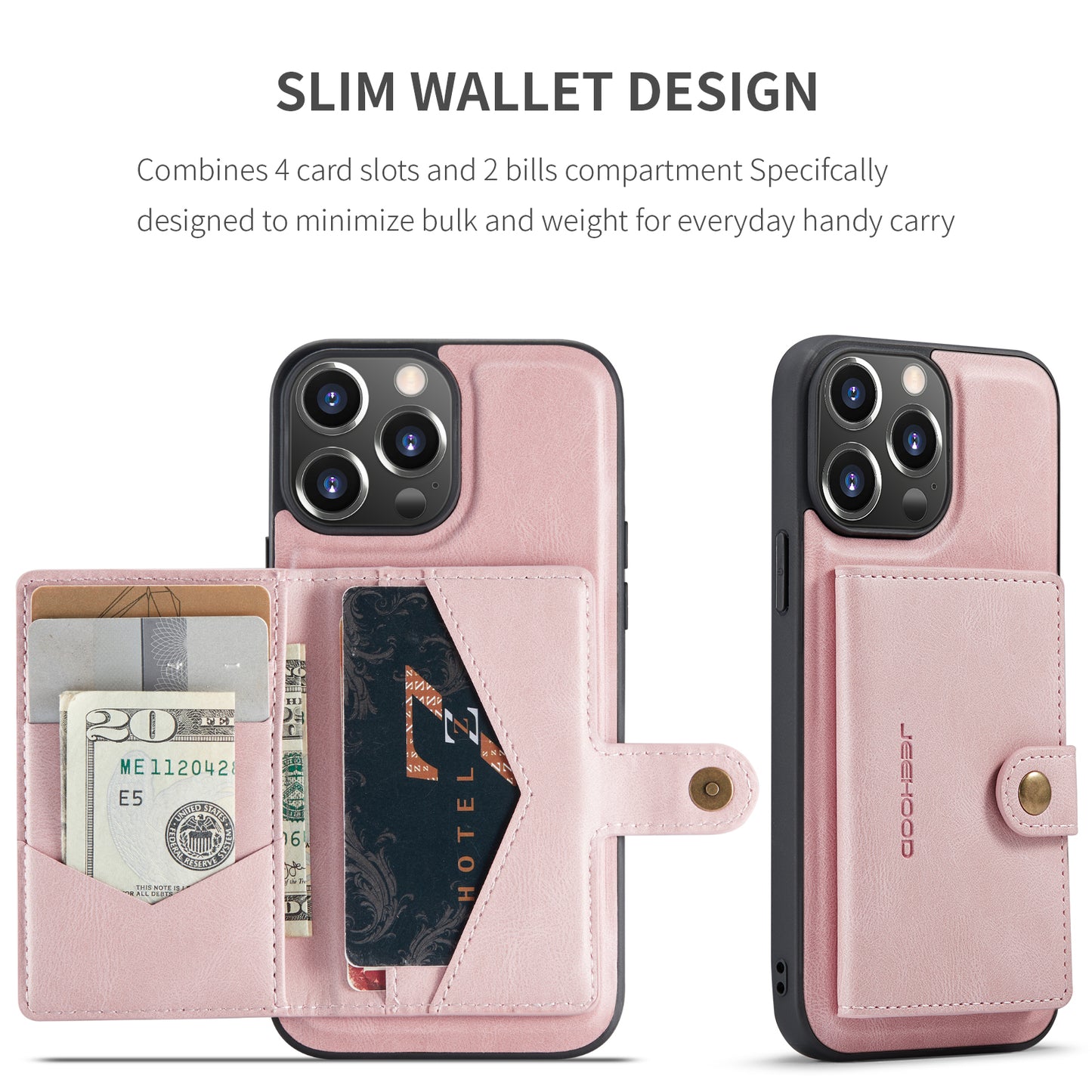 Funda magnética 2 en 1 tipo billetera para iPhone 