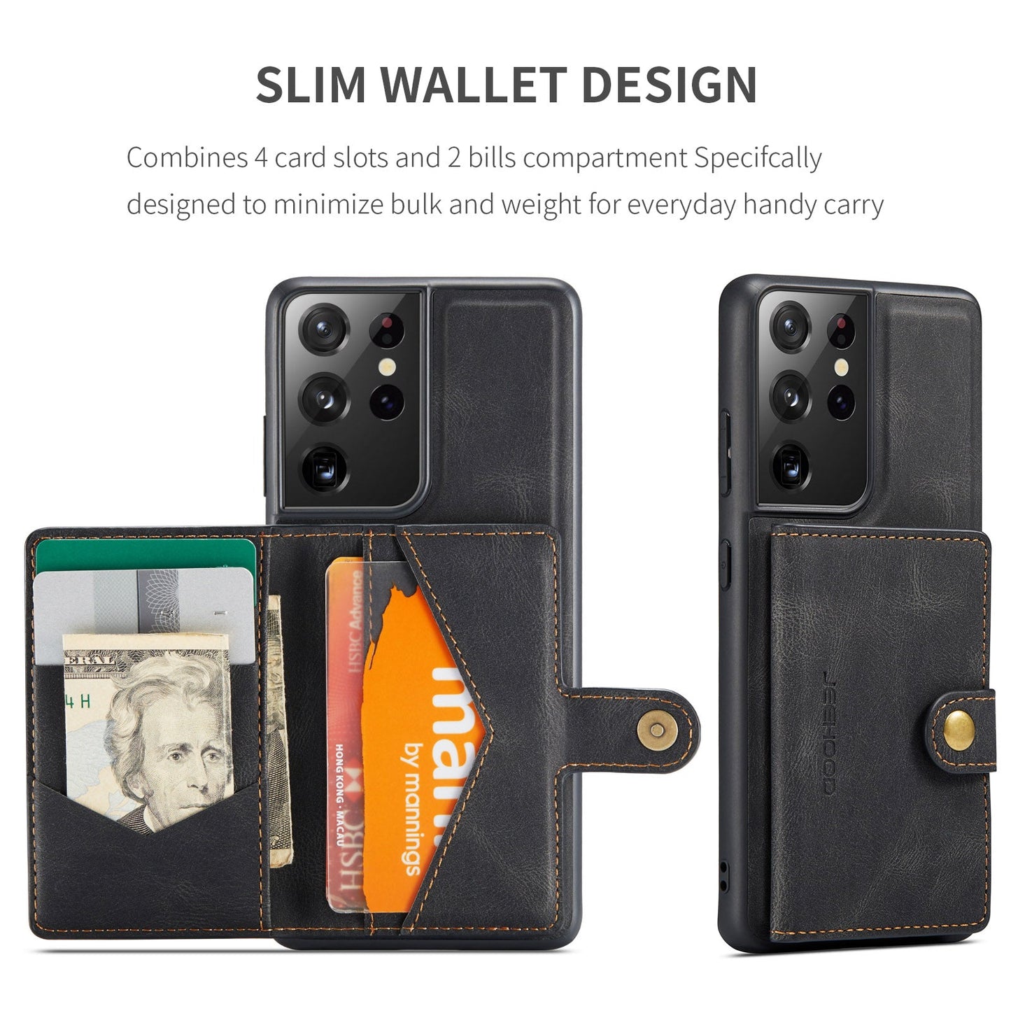 Funda magnética 2 en 1 tipo billetera para Samsung Galaxy 