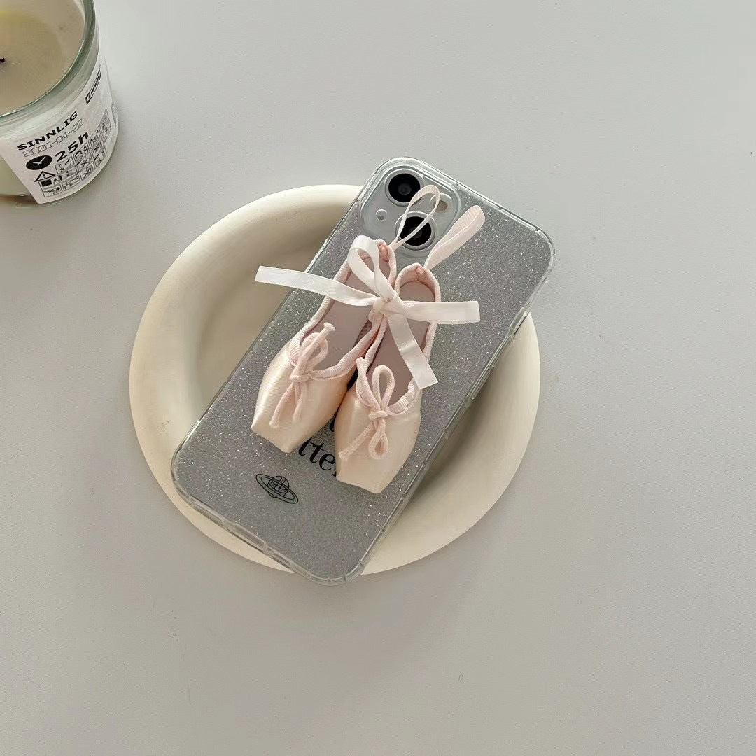 Sweet Pink Ballet Shoe Stand Case For iPhone