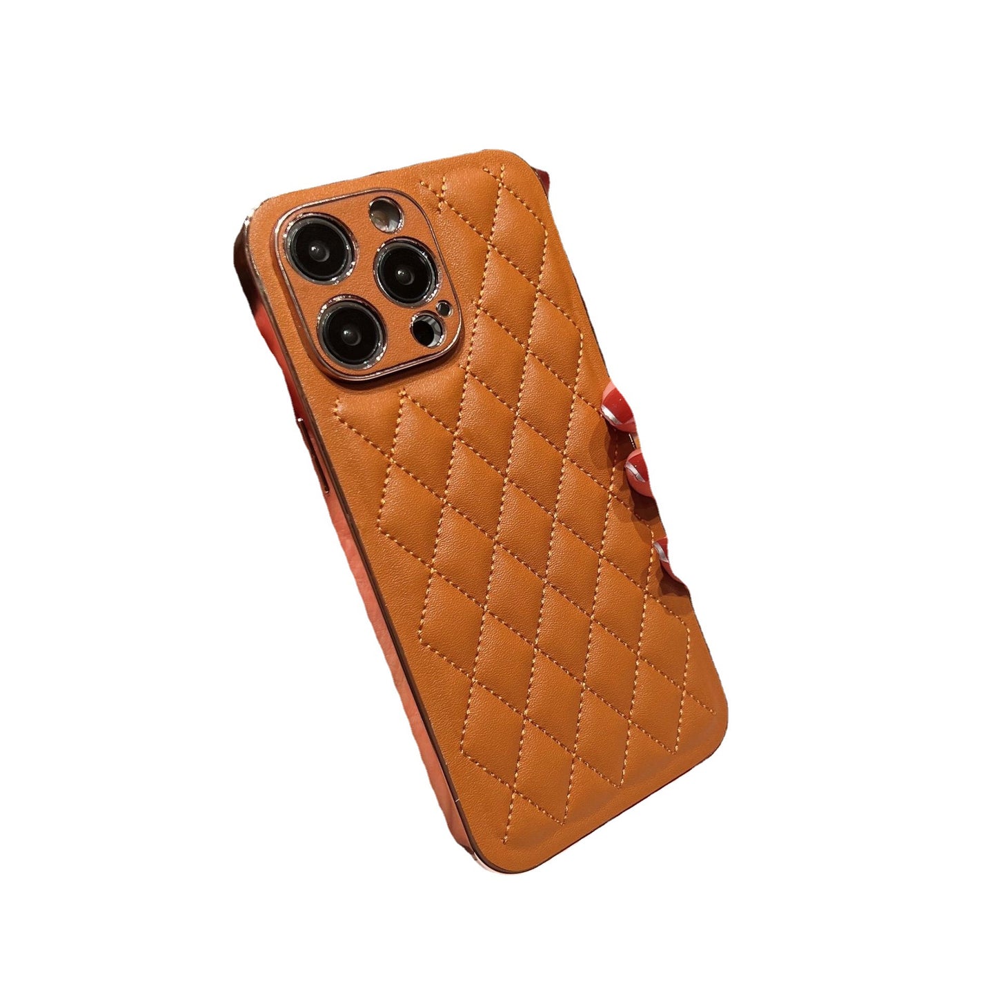 Funda de cuero con rombos para iPhone