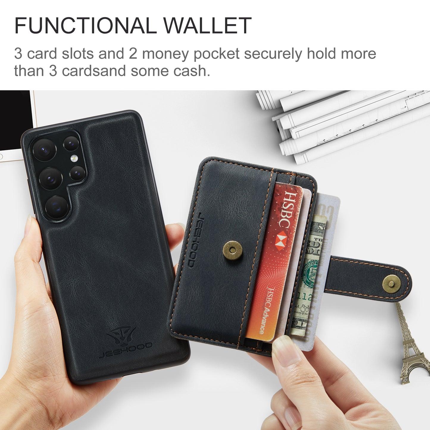 Magnetic RFID Wallet Phone Case For Samsung Galaxy