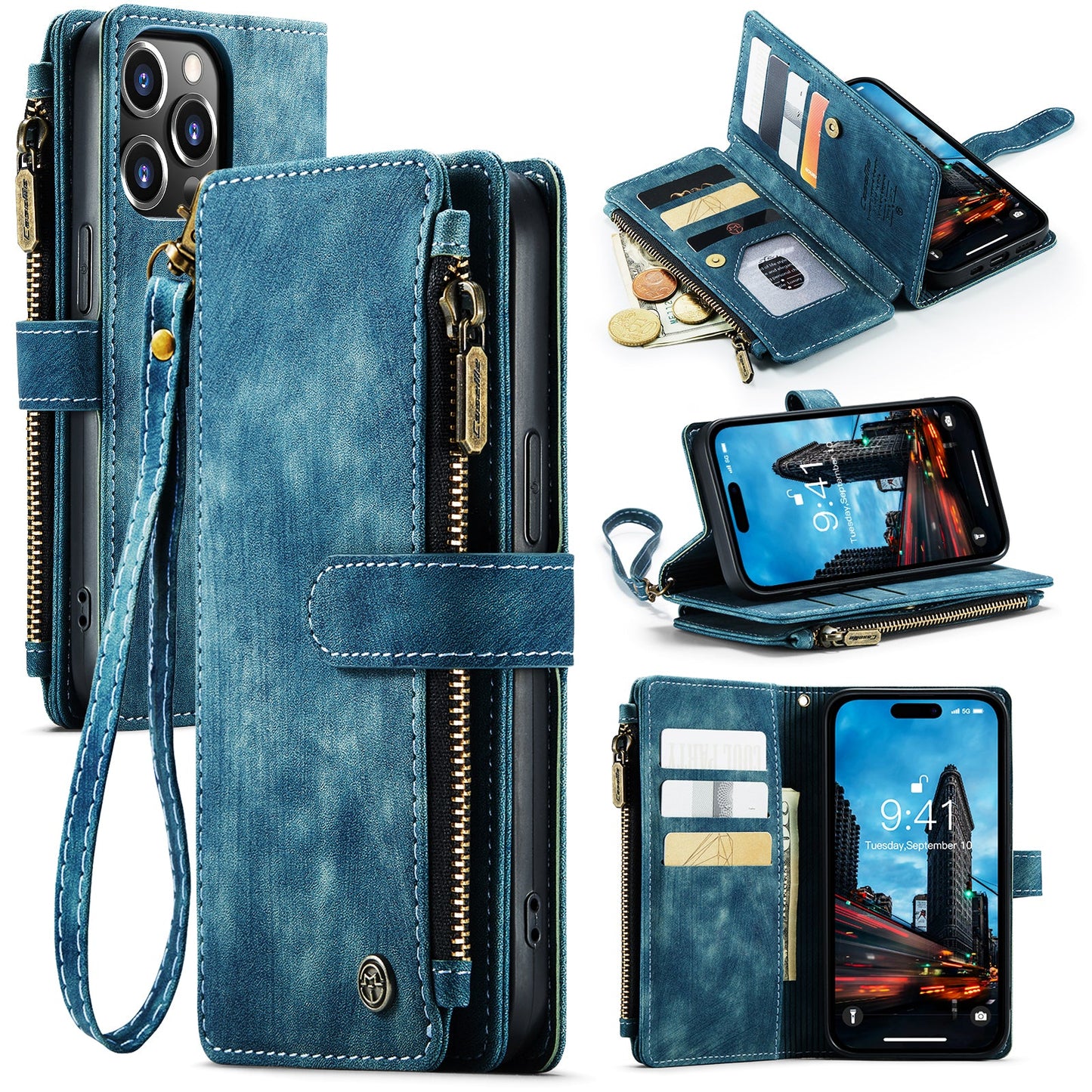 3-in-1 Functionality Durable Wallet  Case for iPhone