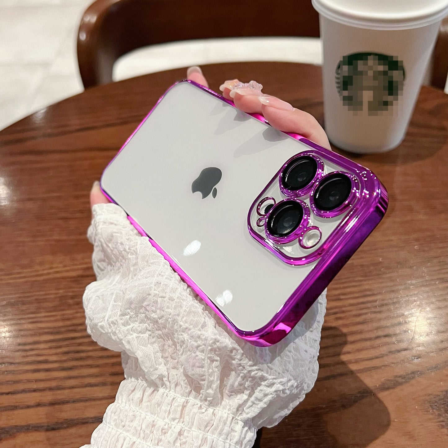 Square Plating Transparent Case For iPhone