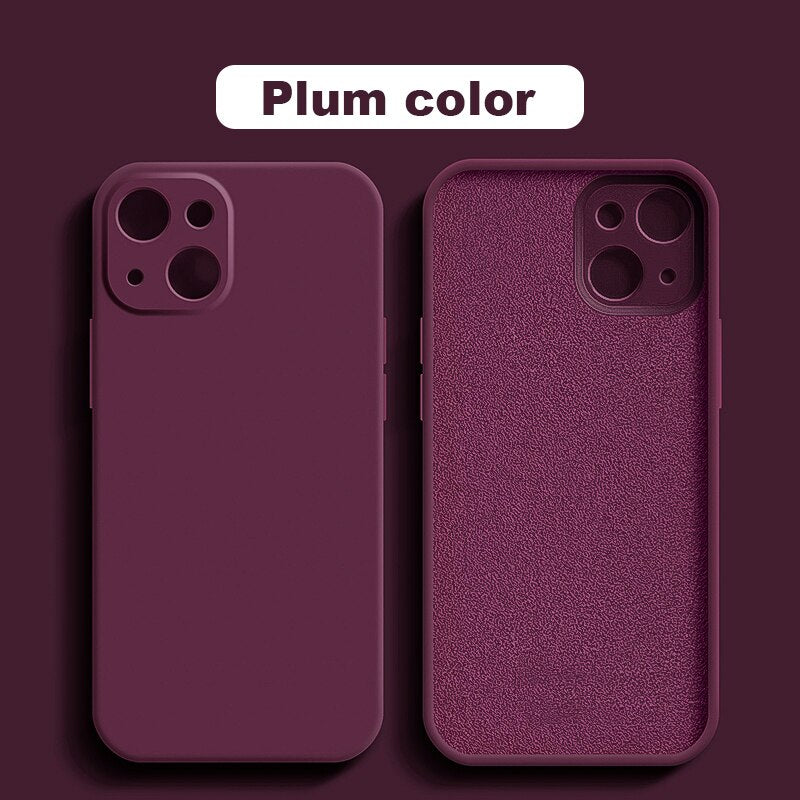 Estuche blando de silicona líquida a prueba de golpes para iPhone 