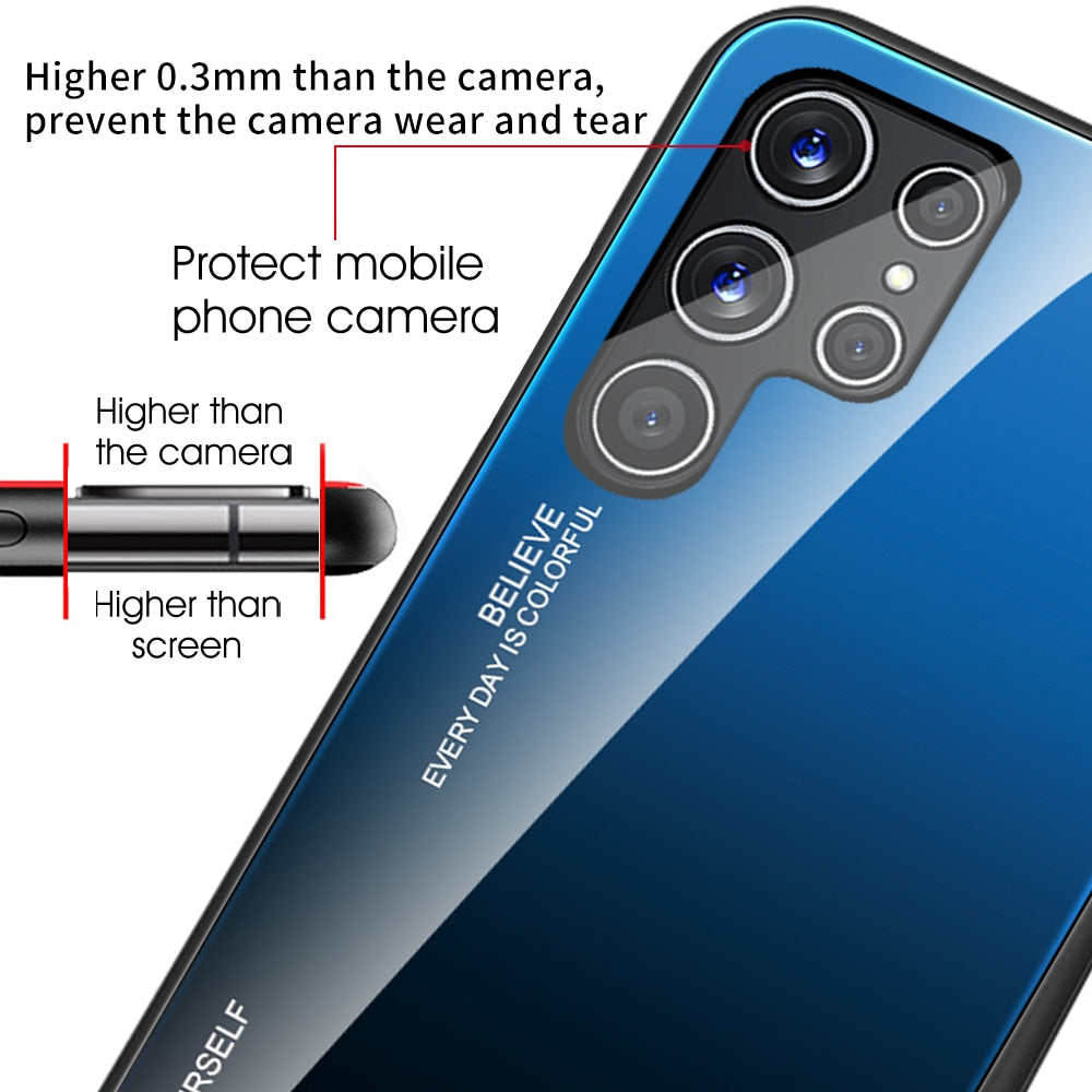 Gehäuse aus gehärtetem Glas mit Farbverlauf für Samsung Galaxy