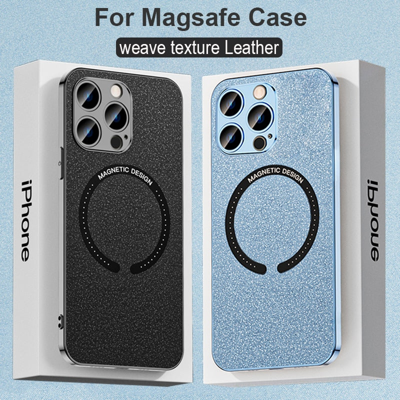 for Magsafe Weave Texture Silicone Case For iPhone