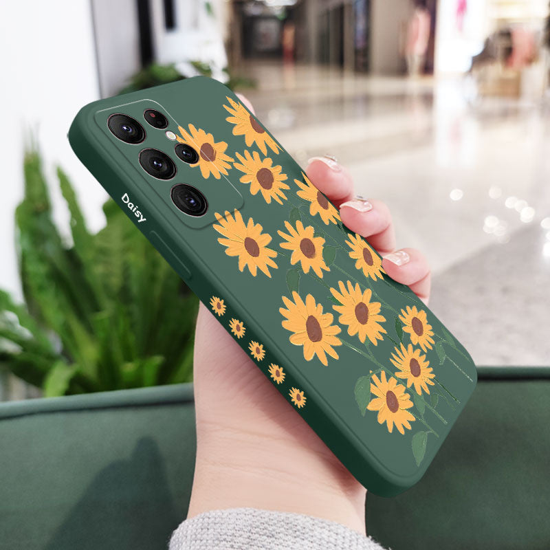 Sonnenblumen-Flüssigsilikonhülle für Samsung Galaxy