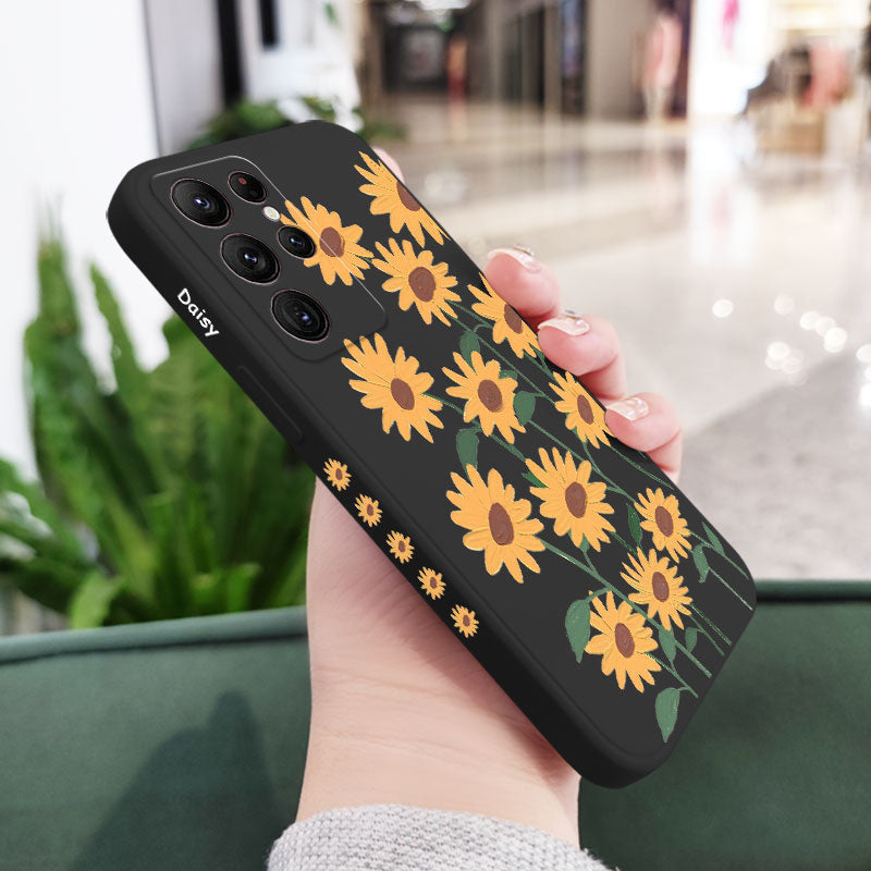 Sonnenblumen-Flüssigsilikonhülle für Samsung Galaxy