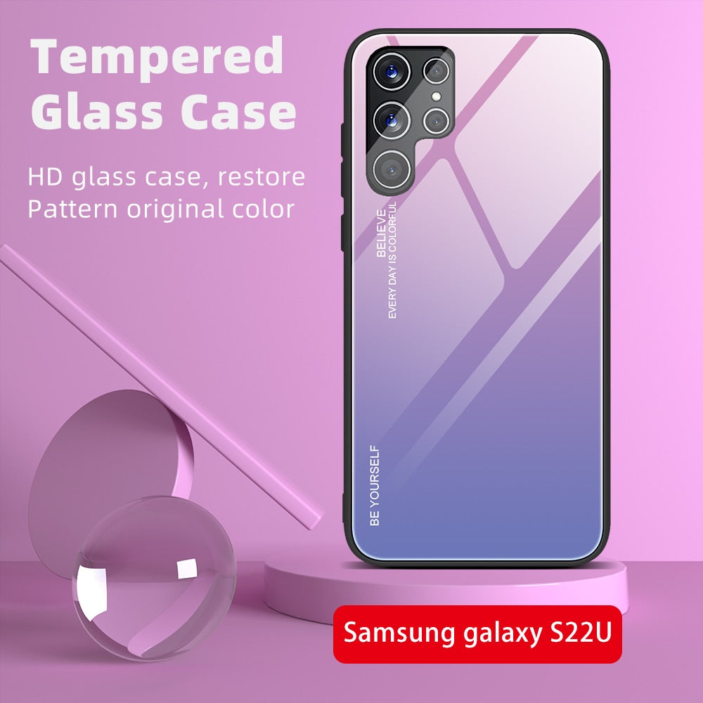 Gehäuse aus gehärtetem Glas mit Farbverlauf für Samsung Galaxy