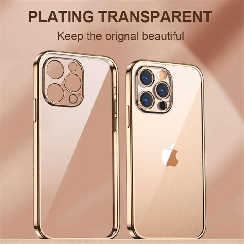 Plating Transparent Soft Case for iPhone