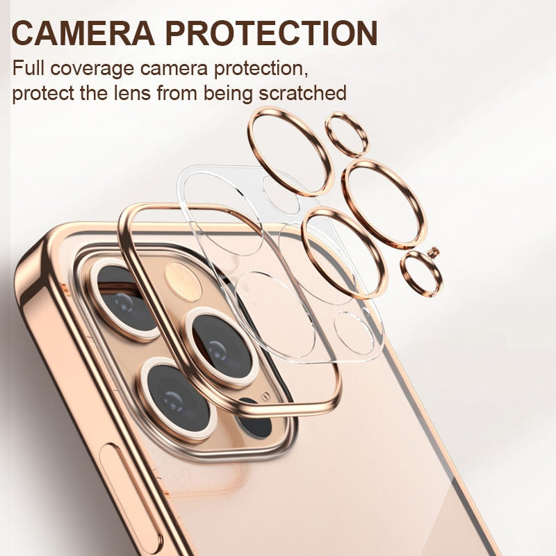 Plating Transparent Soft Case for iPhone