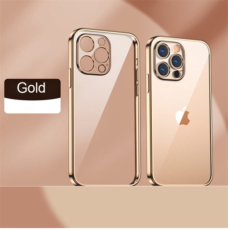 Plating Transparent Soft Case for iPhone