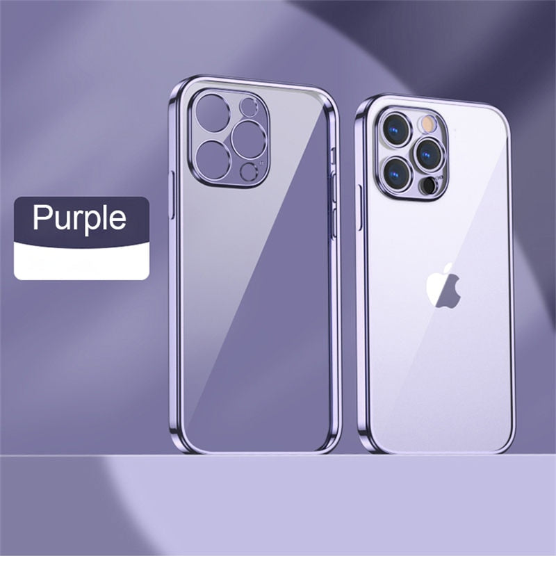 Plating Transparent Soft Case for iPhone