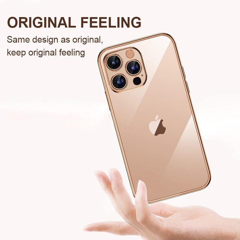 Plating Transparent Soft Case for iPhone