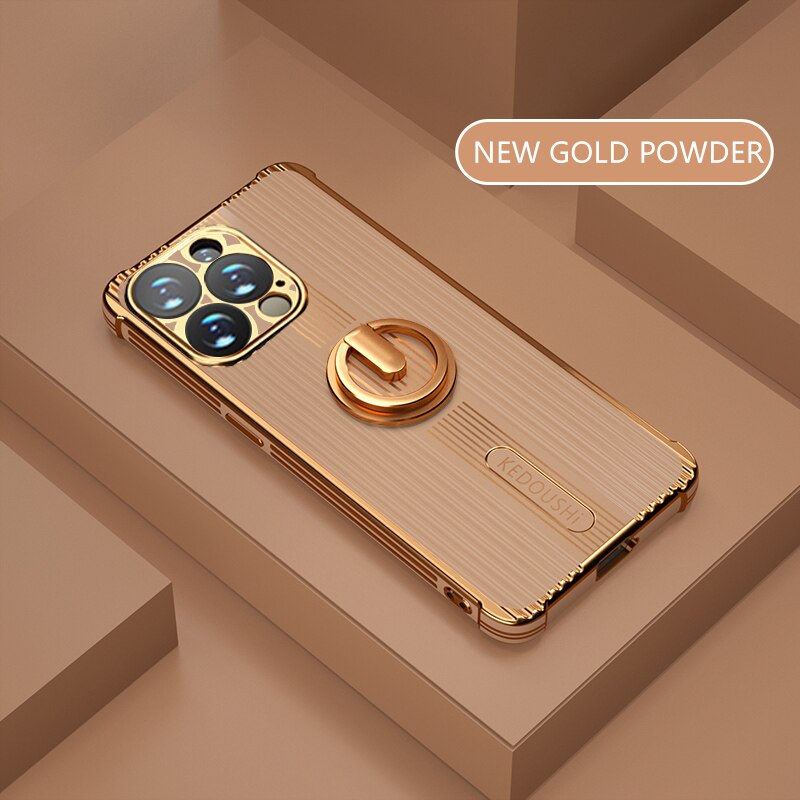 Funda de silicona con soporte de anillo para iPhone 