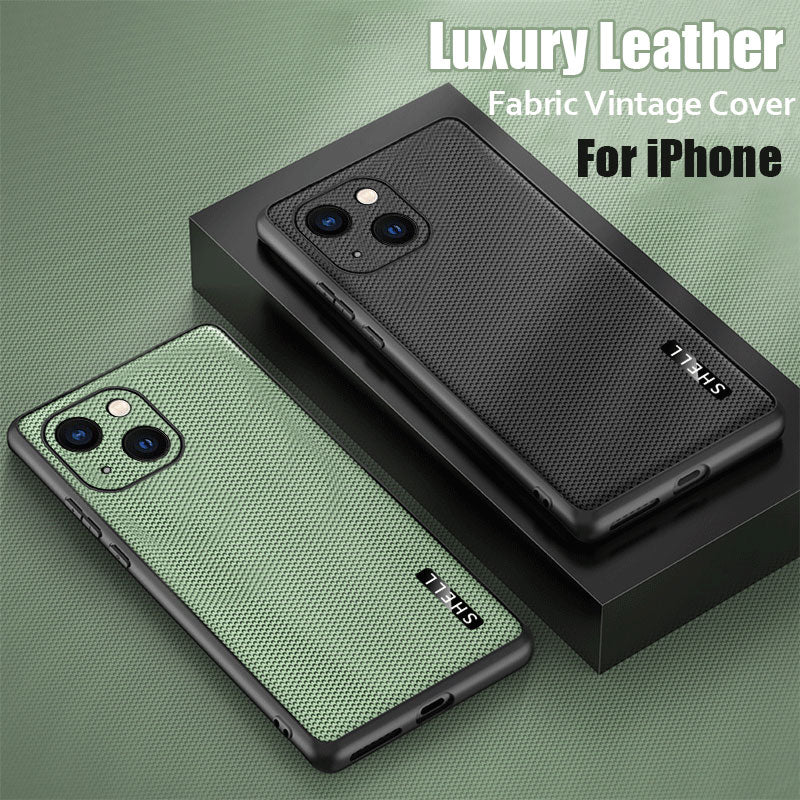 Vintage Shockproof Matte Leather Case for iPhone