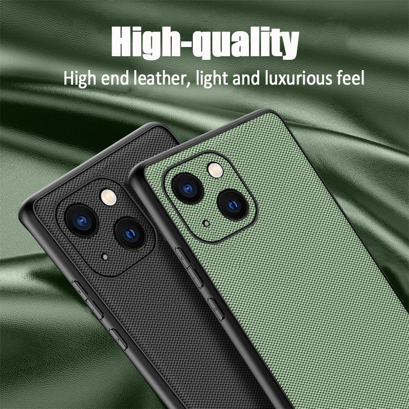 Vintage Shockproof Matte Leather Case for iPhone