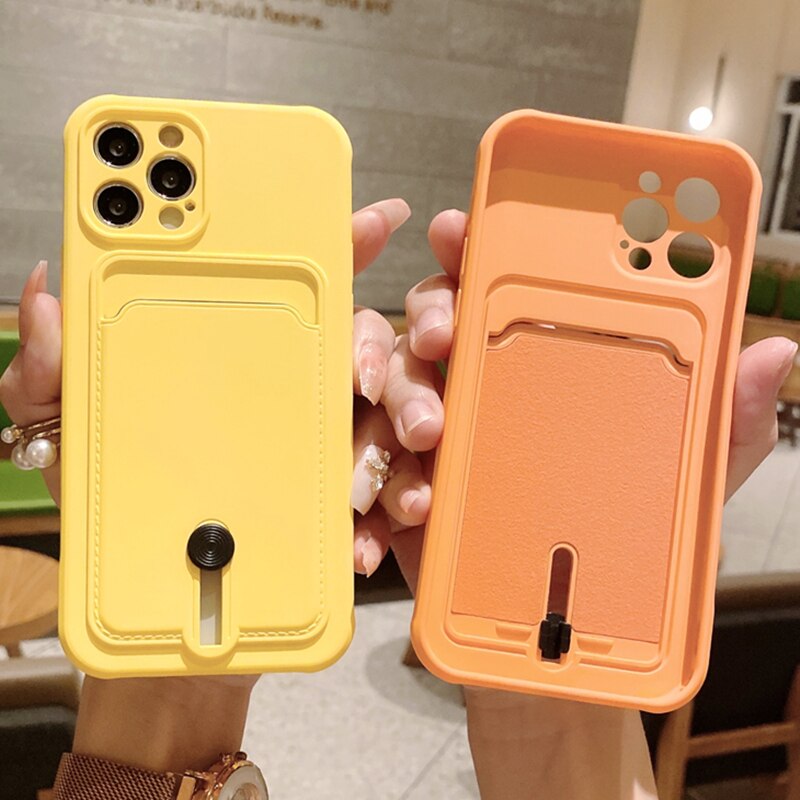 Funda de silicona con tarjetero para iPhone