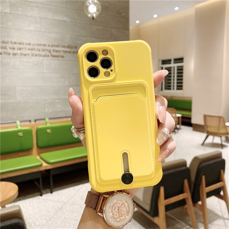 Funda de silicona con tarjetero para iPhone