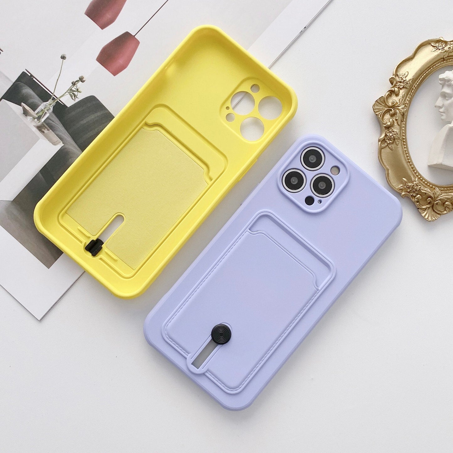 Funda de silicona con tarjetero para iPhone