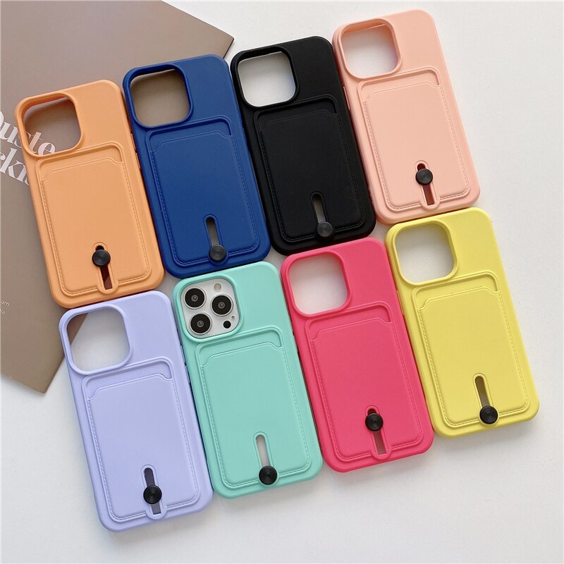 Funda de silicona con tarjetero para iPhone