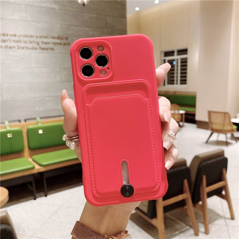 Funda de silicona con tarjetero para iPhone