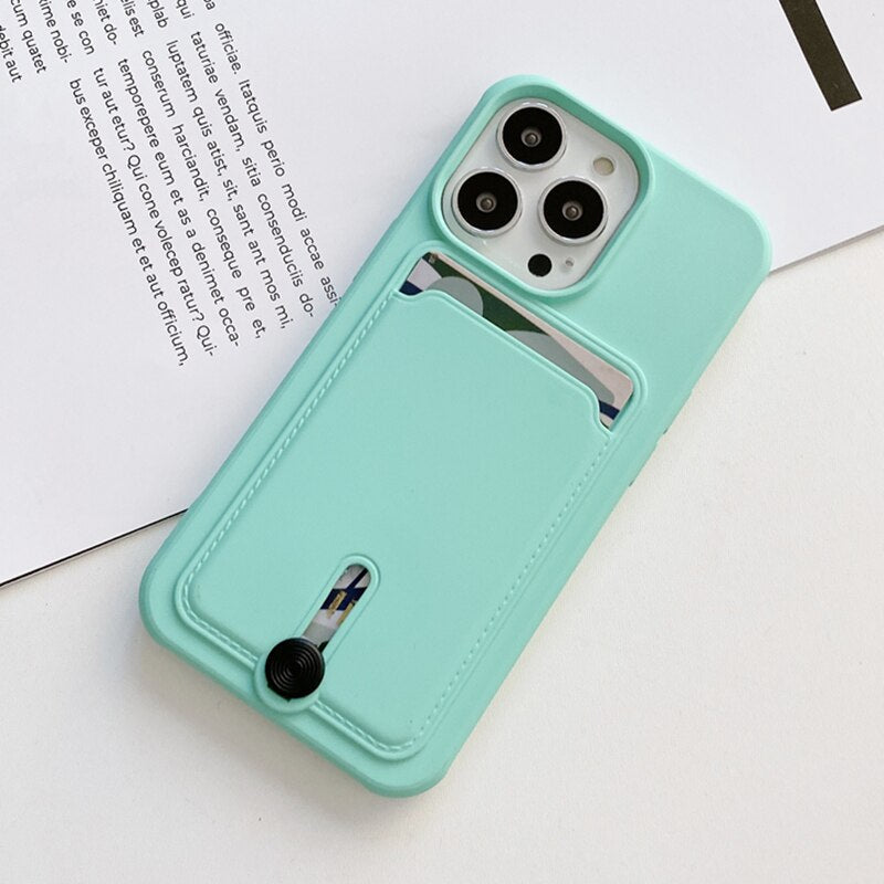 Silicone Wallet Card Holder Case For iPhone