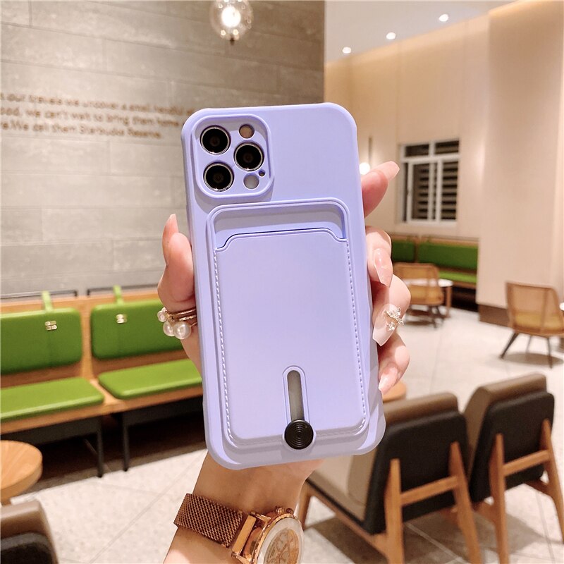 Silicone Wallet Card Holder Case For iPhone