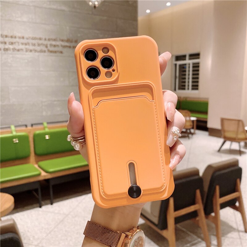 Funda de silicona con tarjetero para iPhone